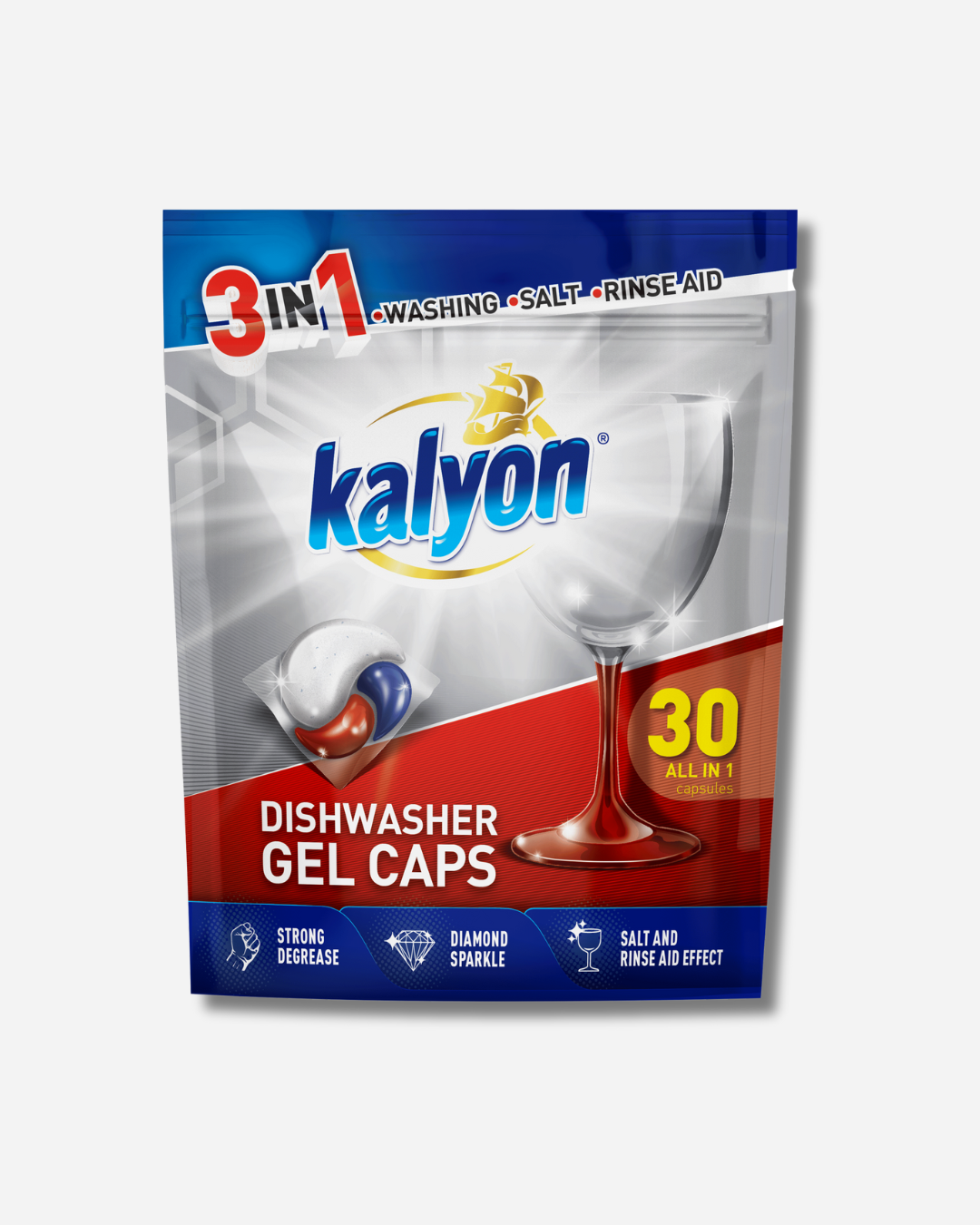 Kalyon Dishwasher Gel Caps 3in1 30Pcs