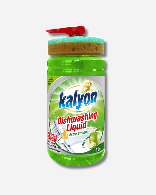Kalyon Dishwashing Liquid Apple With Sponge 1L